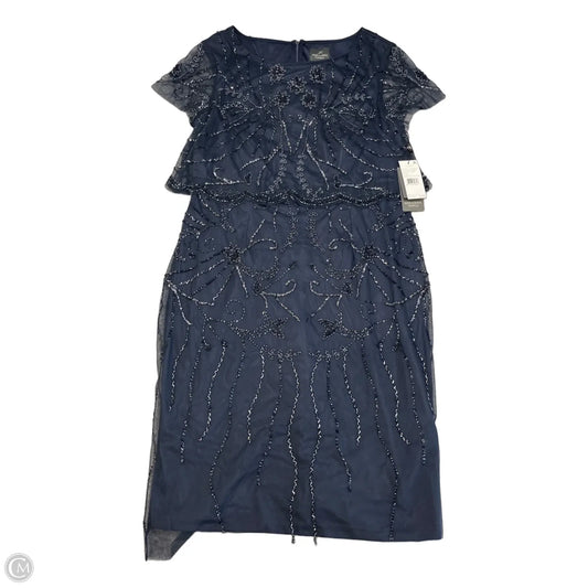 Dress Party Midi By Adrianna Papell In Navy, Size: Xl