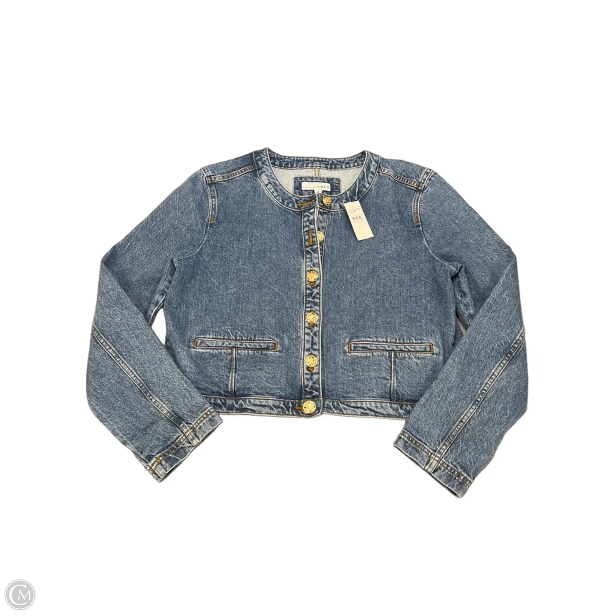 Jacket Denim By Loft In Blue Denim, Size: M