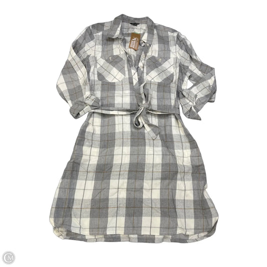 Dress Casual Midi By Eddie Bauer In Plaid Pattern, Size: Xl