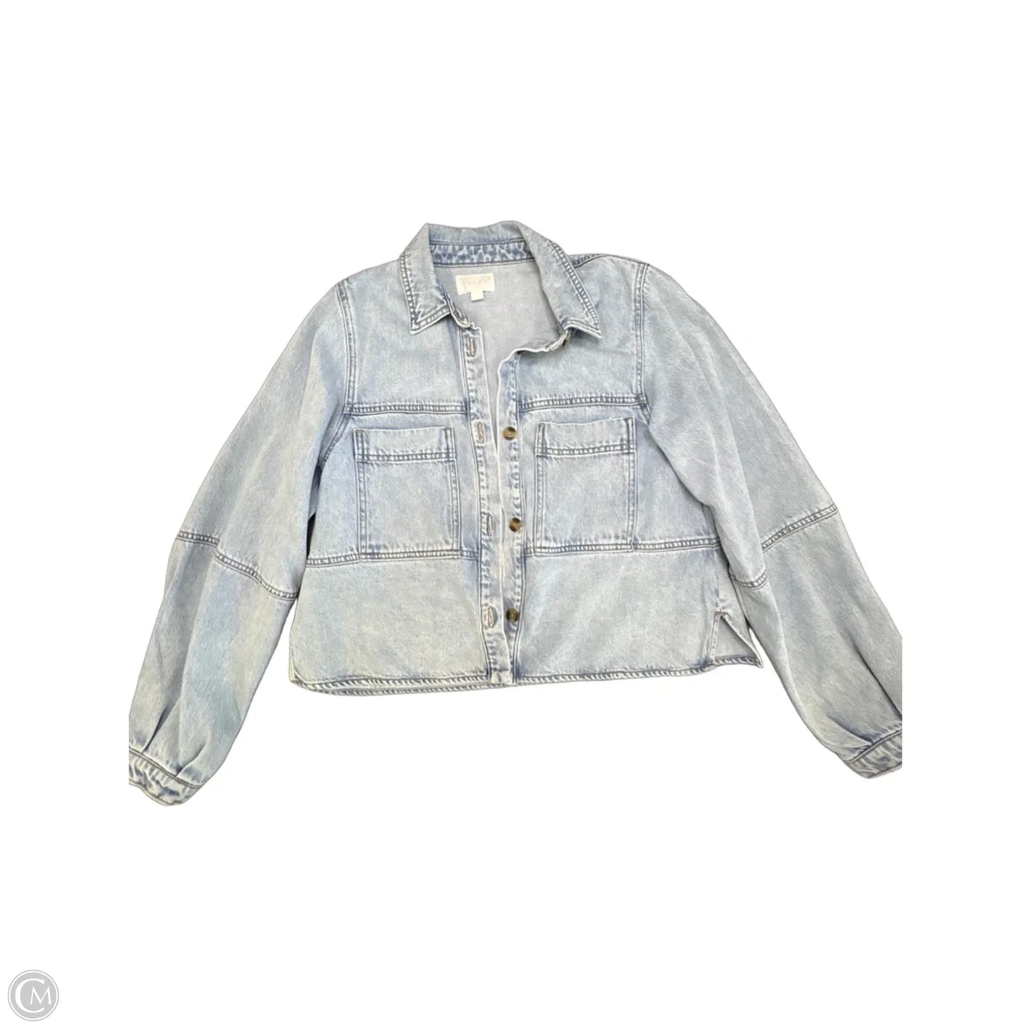 Jacket Shirt By Every In Blue Denim, Size: M