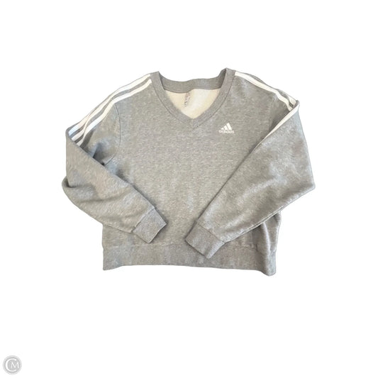 Athletic Sweatshirt Crewneck By Adidas In Grey, Size: S