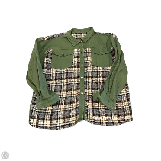 Jacket Shirt By Clothes Mentor In Green, Size: Xl