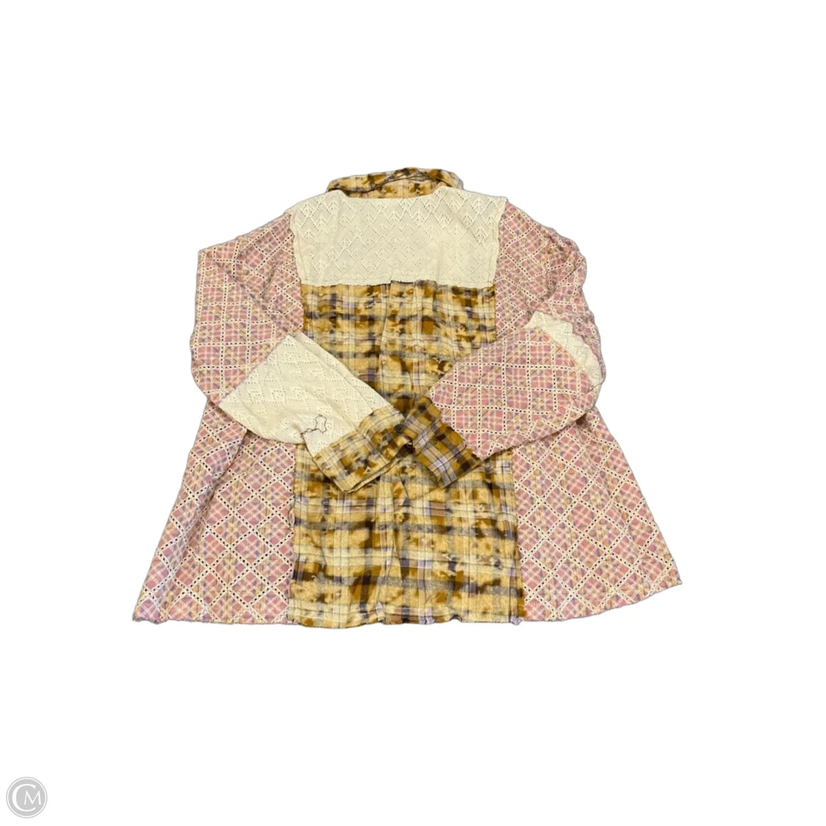 Top Long Sleeve By Pol In Plaid Pattern, Size: L