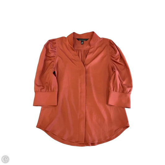 Blouse 3/4 Sleeve By White House Black Market In Pink, Size: Xs