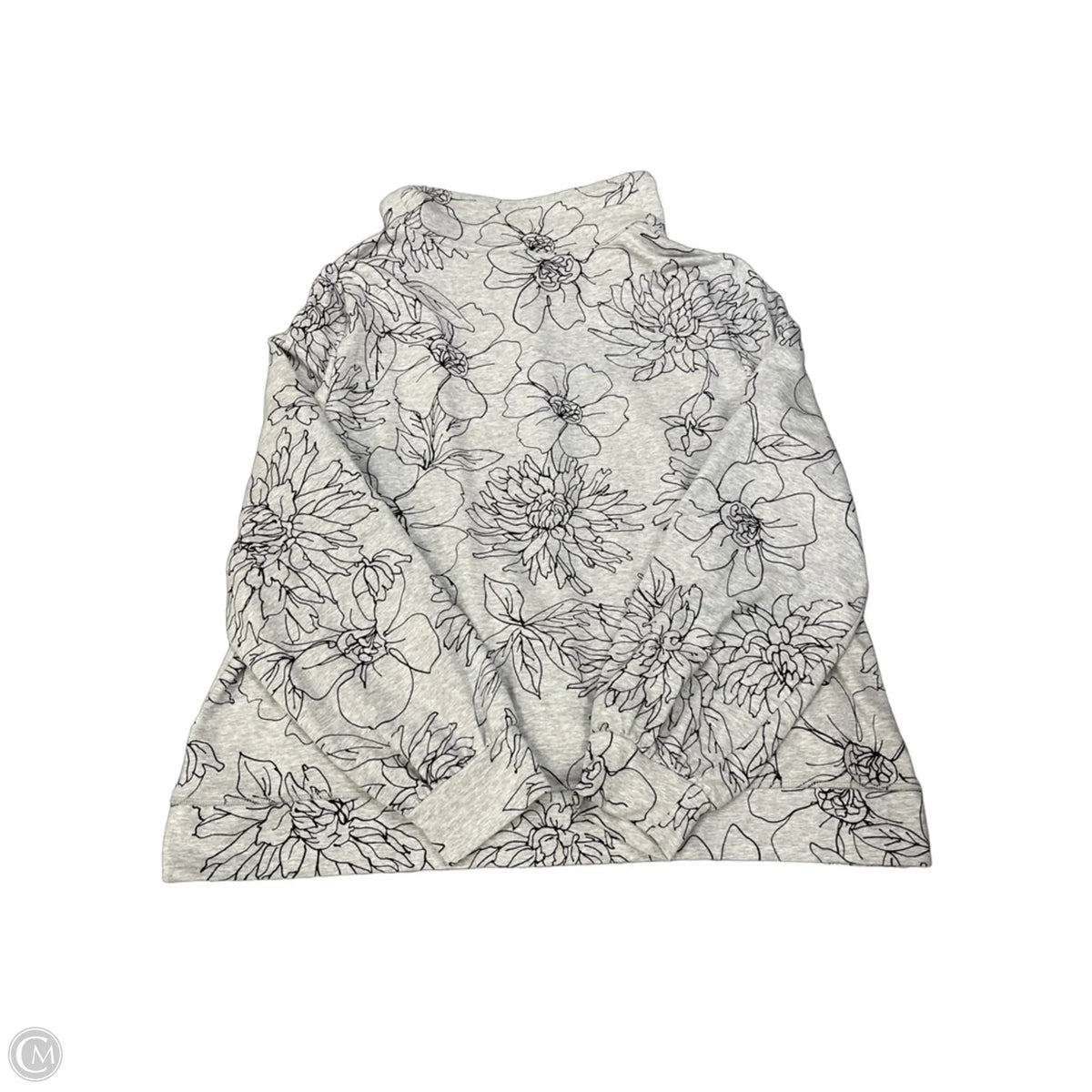 Sweatshirt Collar By Talbots In Grey, Size: Xl