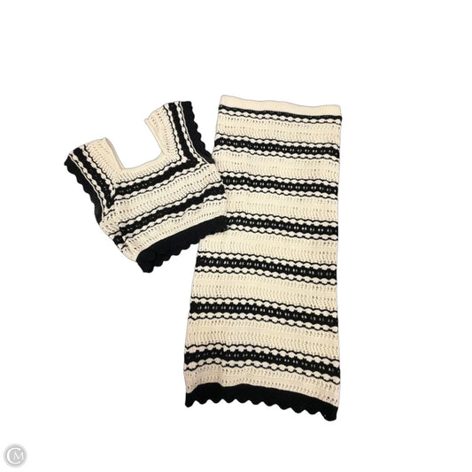 Skirt Set 2pc By Freshman In Black & Cream, Size: S