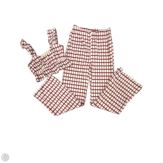 Pants Set 2pc By Emory Park In Cream & Purple, Size: M