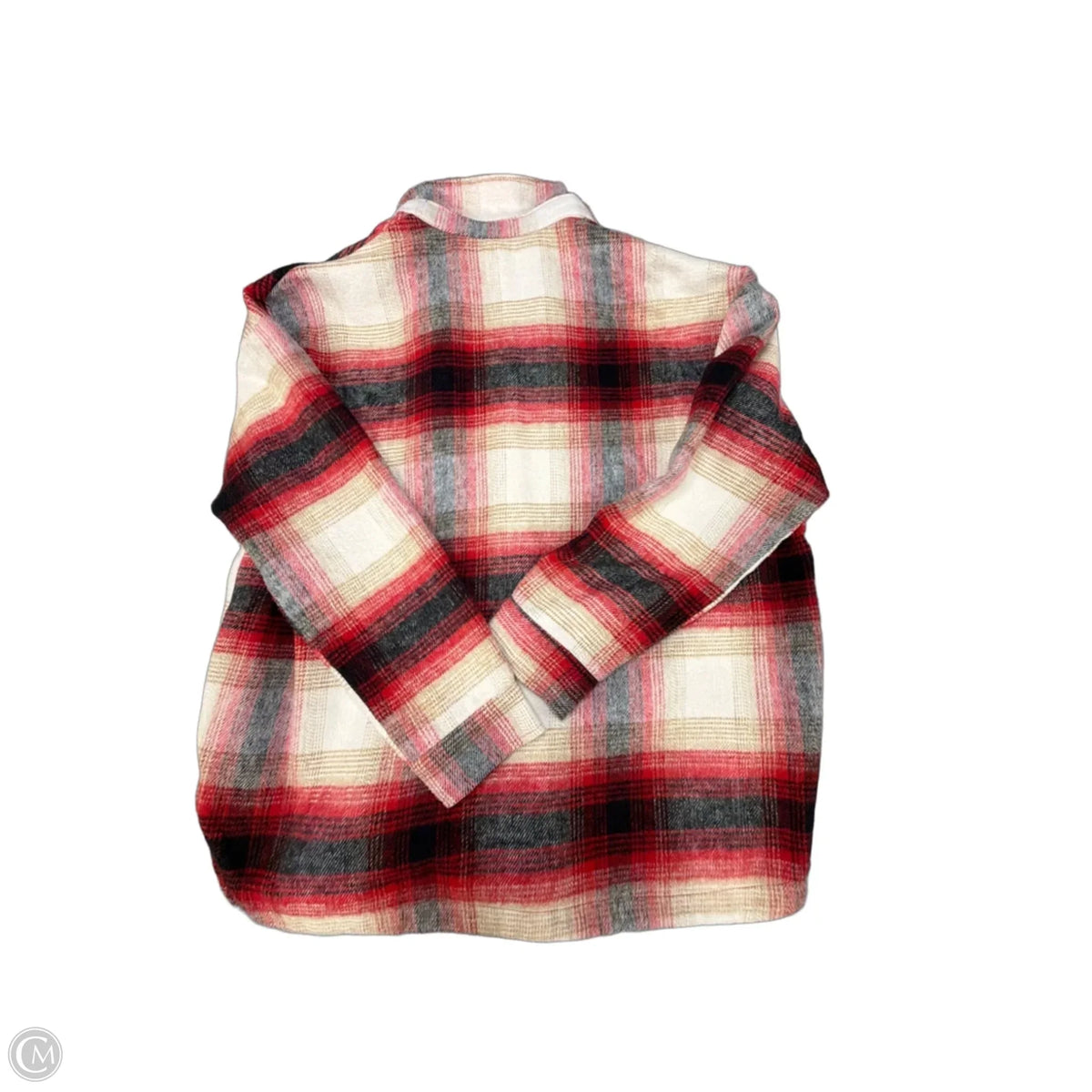 Jacket Shirt By Elan In Plaid Pattern, Size: S