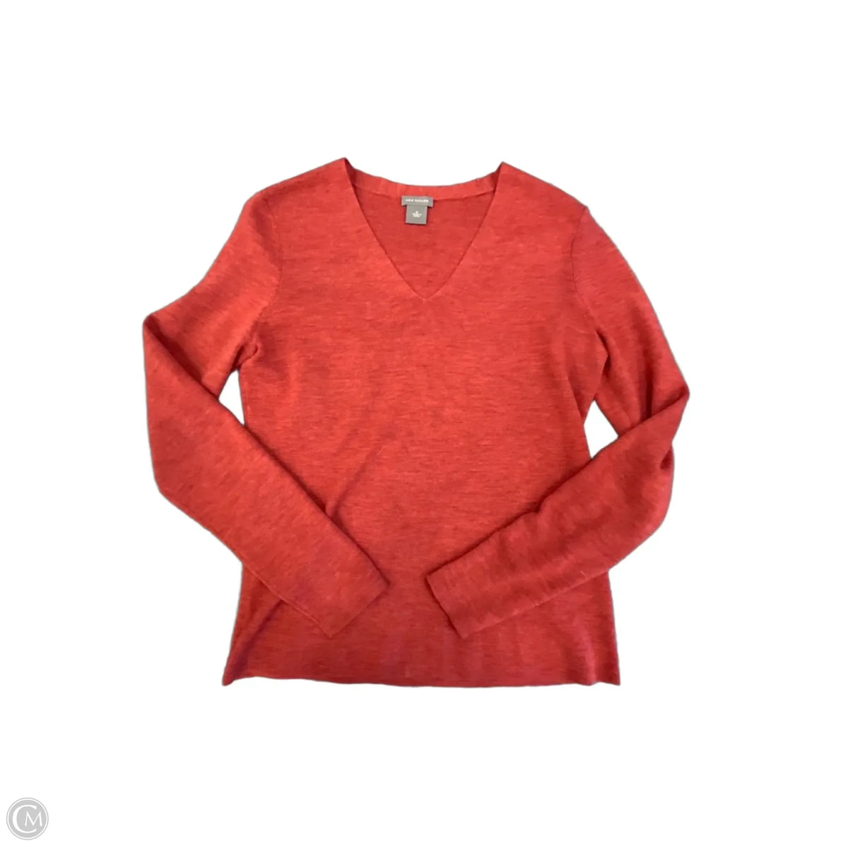 Top Long Sleeve Basic By Ann Taylor In Red, Size: M