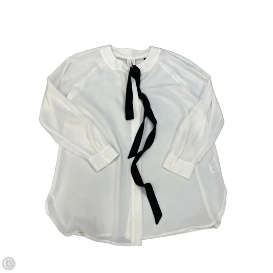 Blouse Long Sleeve By Cabi In White, Size: Xs