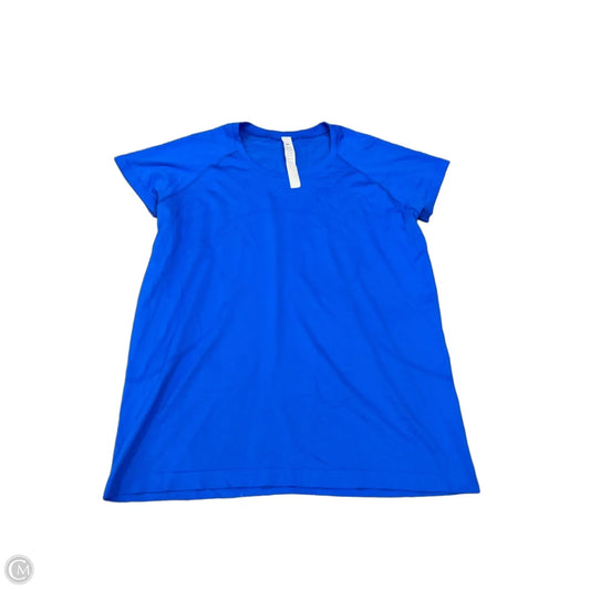 Athletic Top Short Sleeve By Lululemon In Blue, Size: Xxl