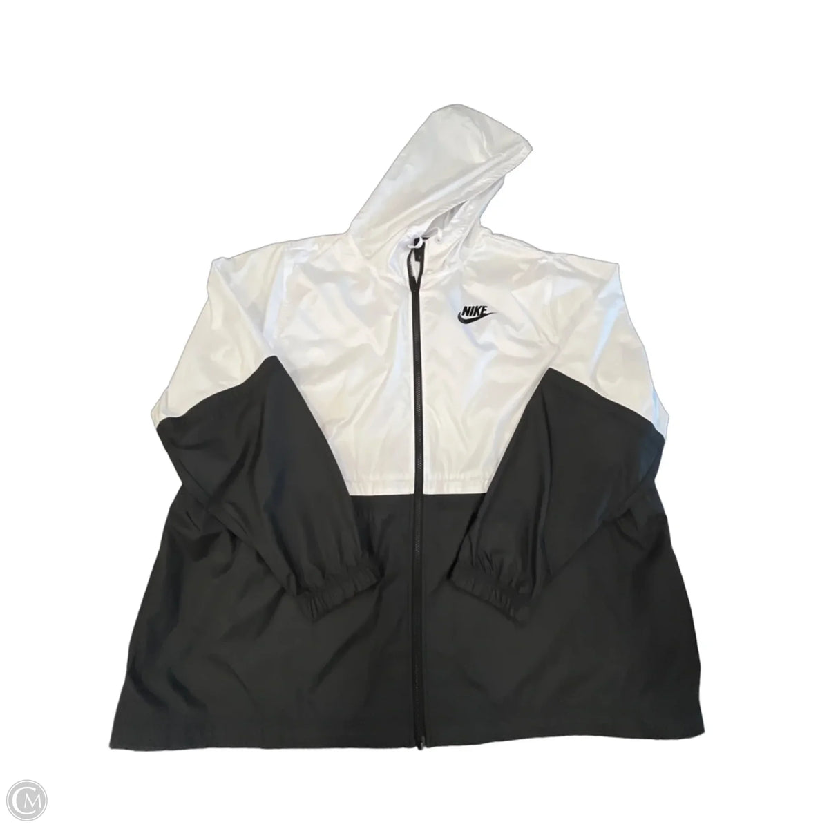 Jacket Windbreaker By Nike Apparel In Black & White, Size: 3x