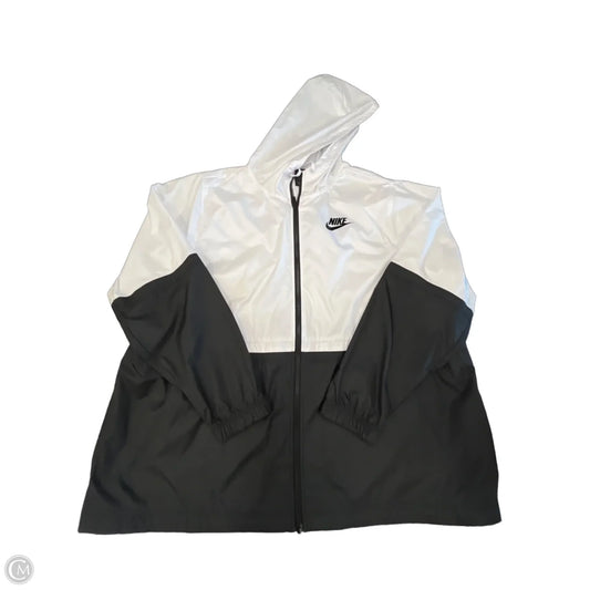 Jacket Windbreaker By Nike Apparel In Black & White, Size: 3x
