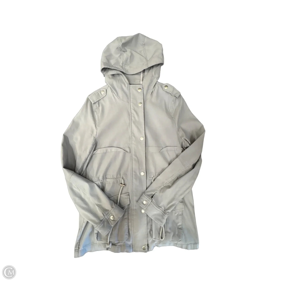Jacket Utility By Clothes Mentor In Grey, Size: L