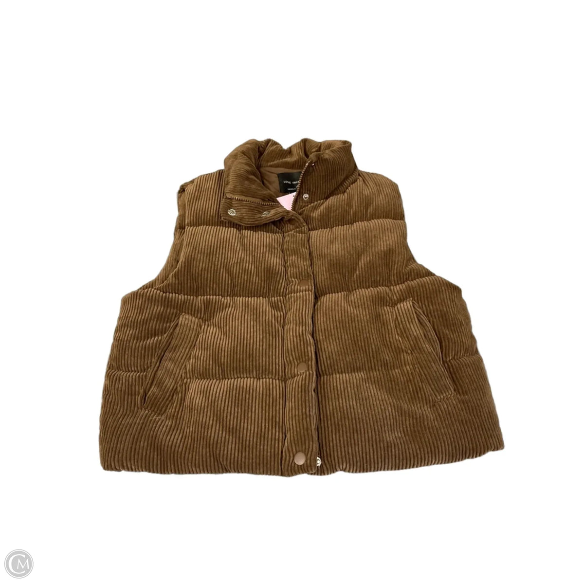 Vest Puffer & Quilted By Love Tree In Brown, Size: M