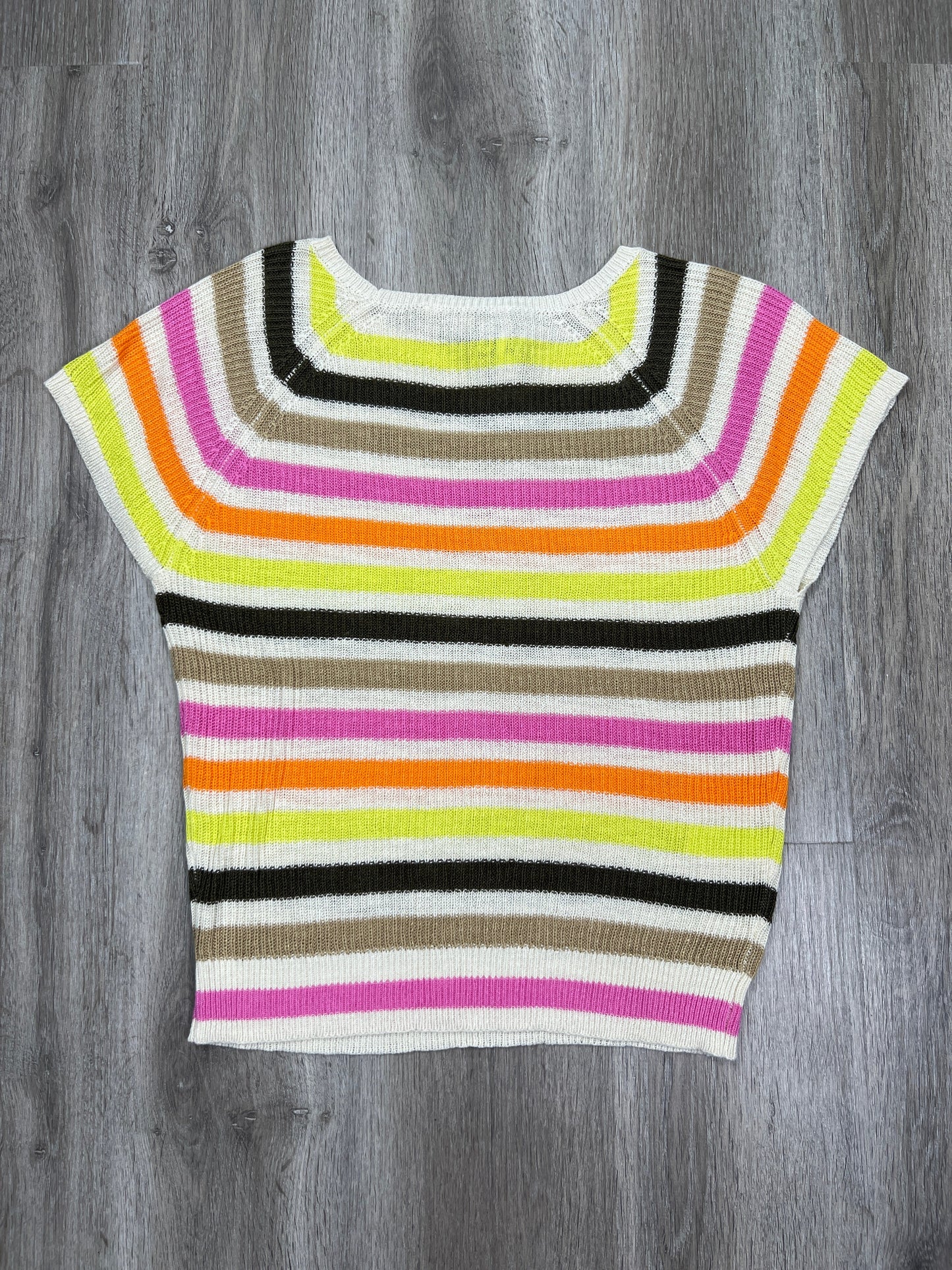 Tan Sweater Short Sleeve Loft, Size S