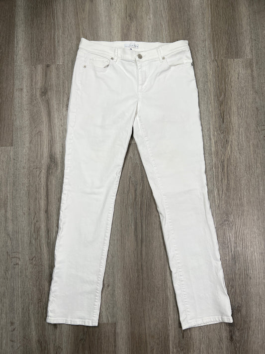 White Denim Jeans Straight Loft, Size 8