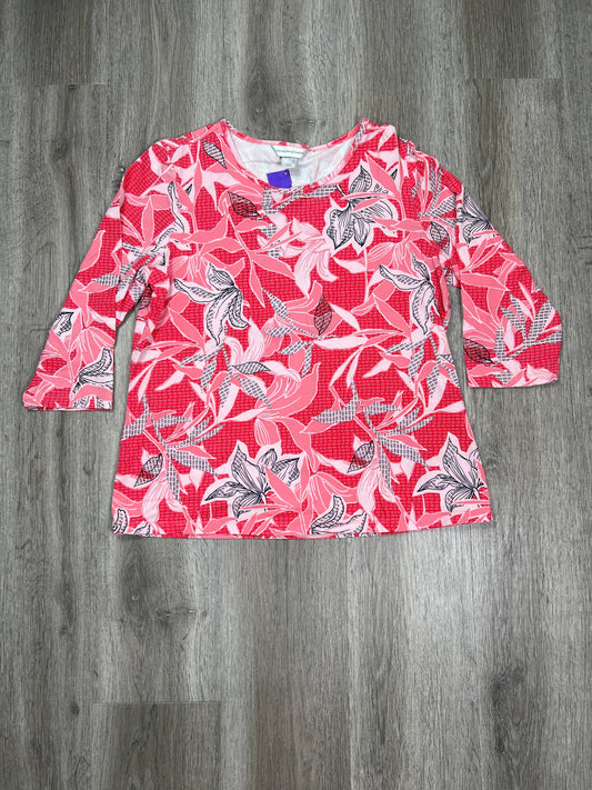 Pink Top 3/4 Sleeve Christopher And Banks, Size L