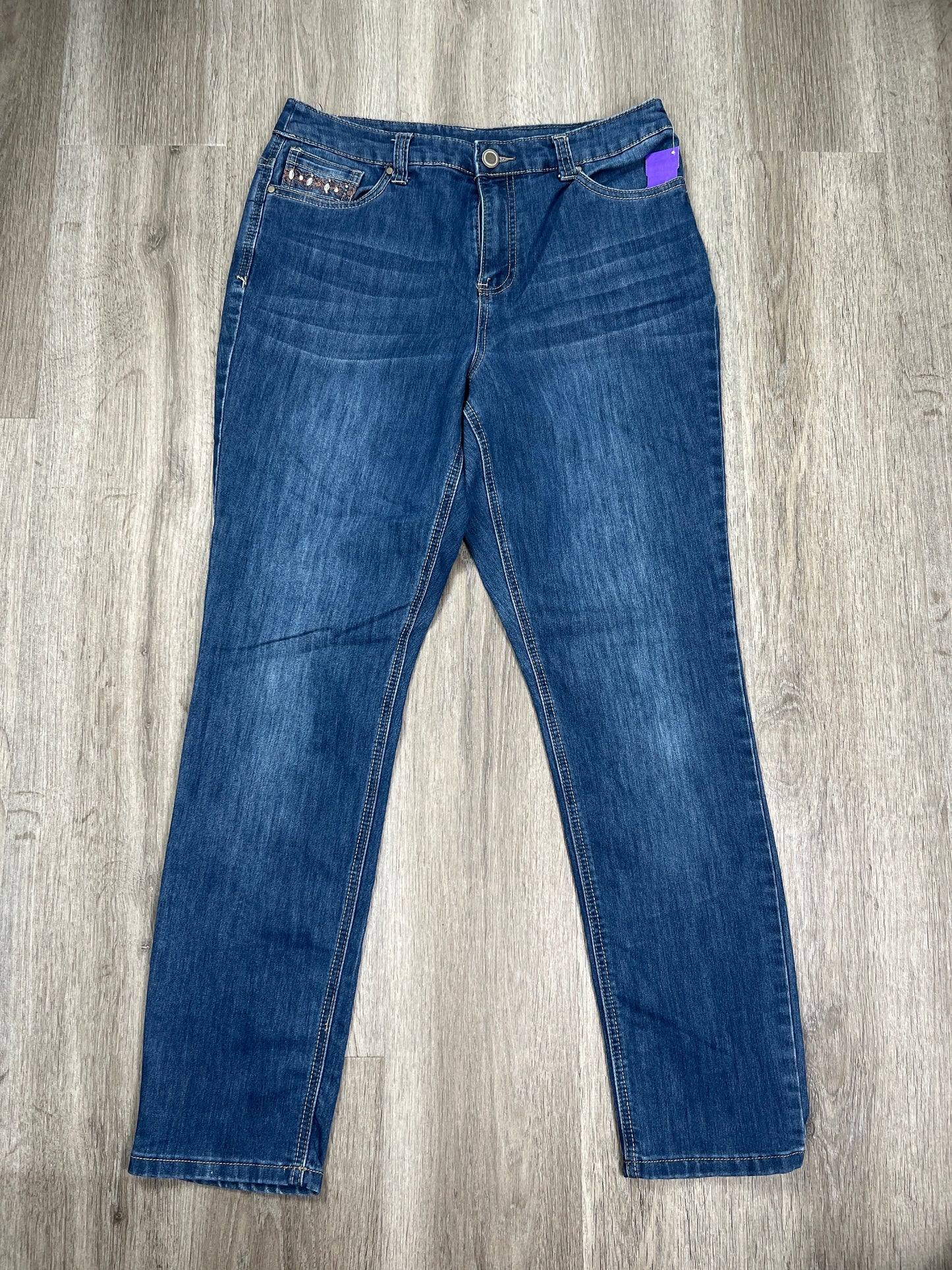Blue Denim Jeans Straight Christopher And Banks, Size 10