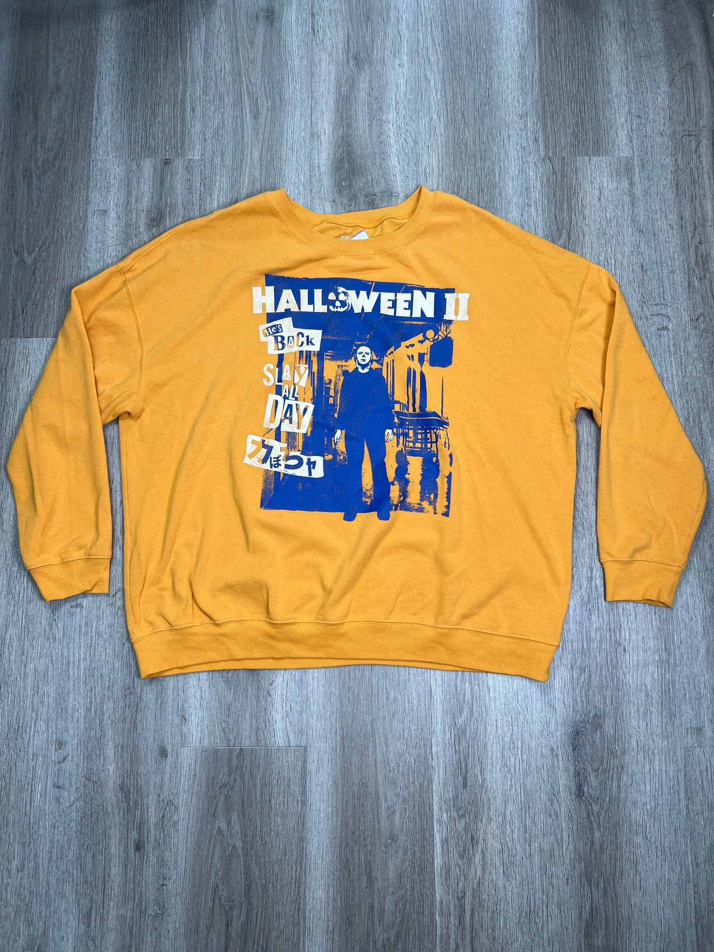 Yellow Sweatshirt Crewneck Halloween II, Size 3x