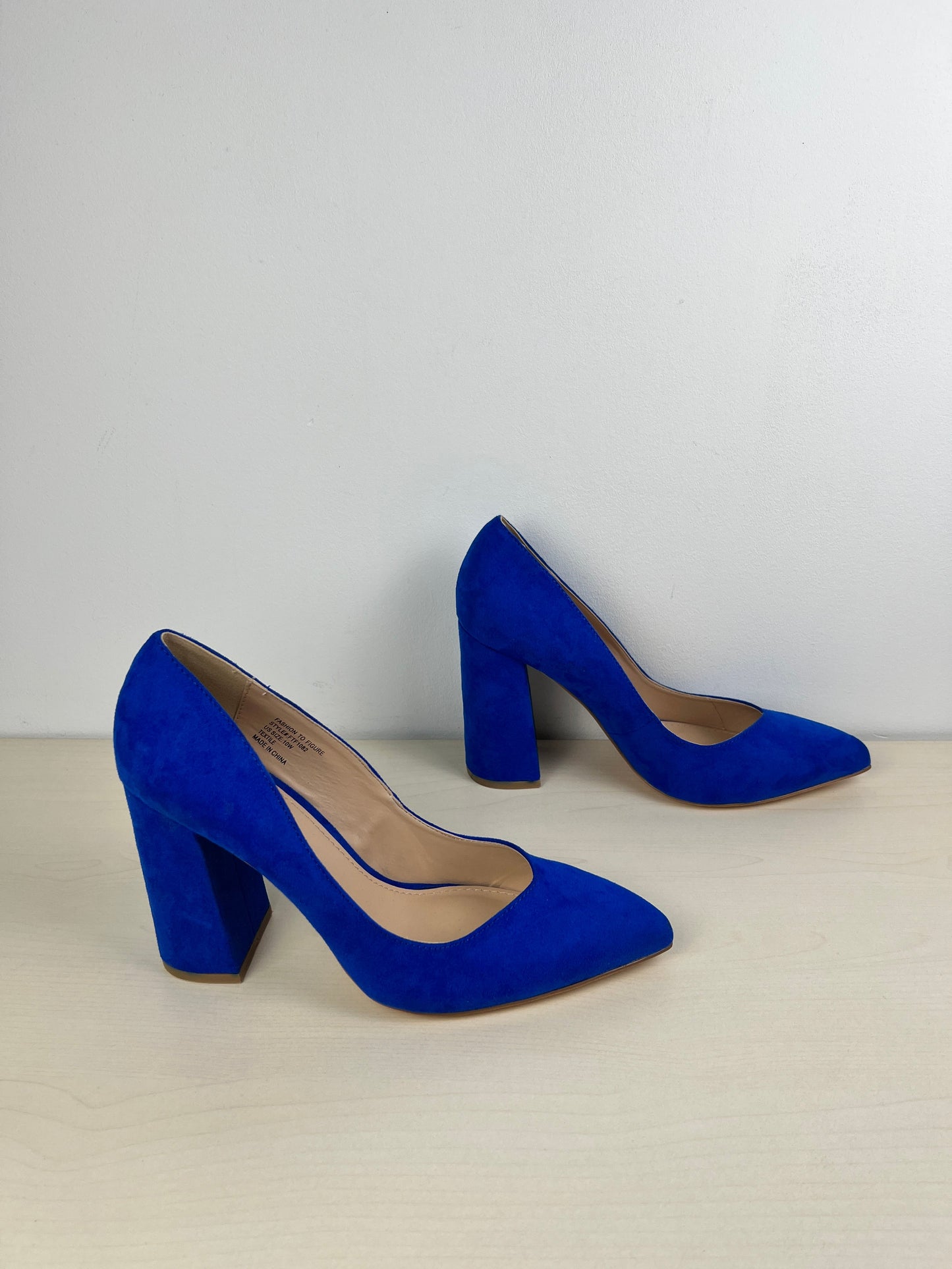 Blue Shoes Heels Block Fashion To Figure, Size 10
