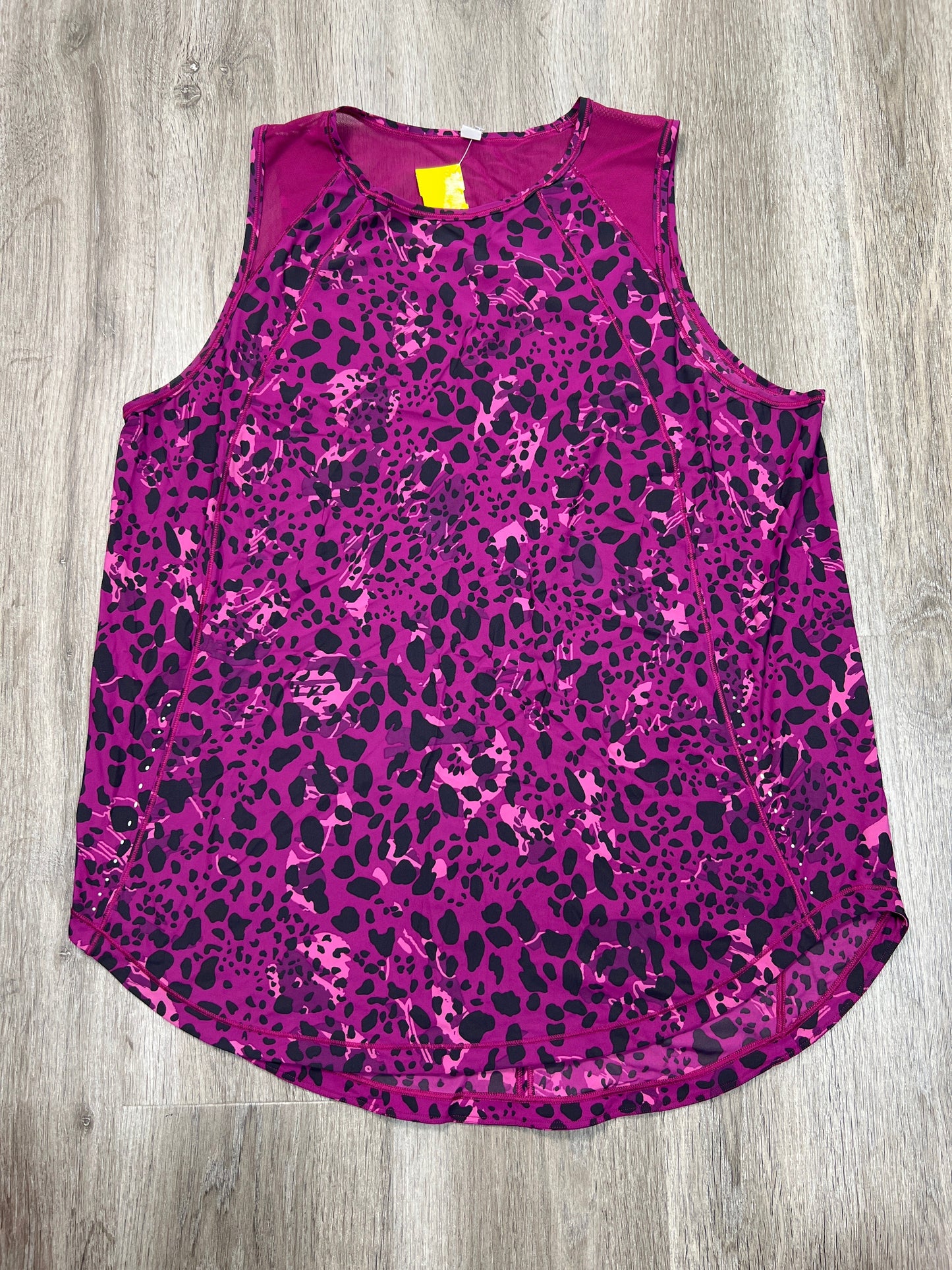 Athletic Top Short Sleeve By Lululemon In Black & Purple, Size: L