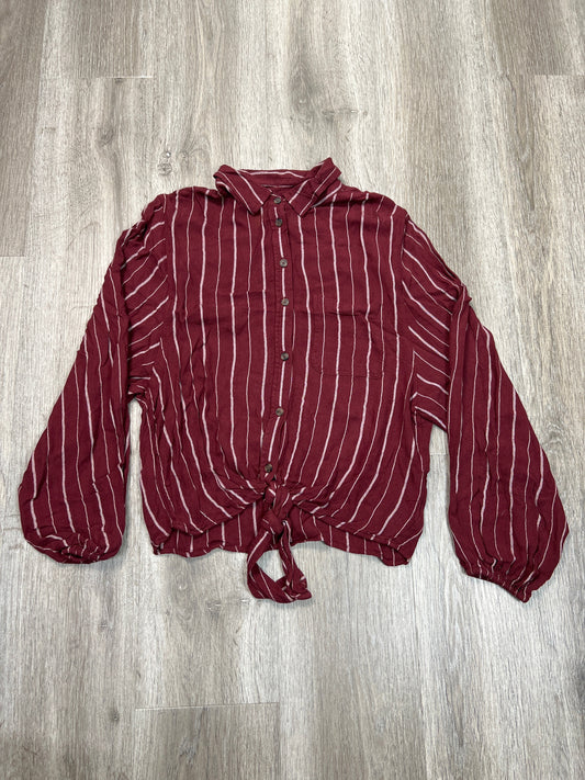 Top Long Sleeve By American Eagle In Striped Pattern, Size: Xs