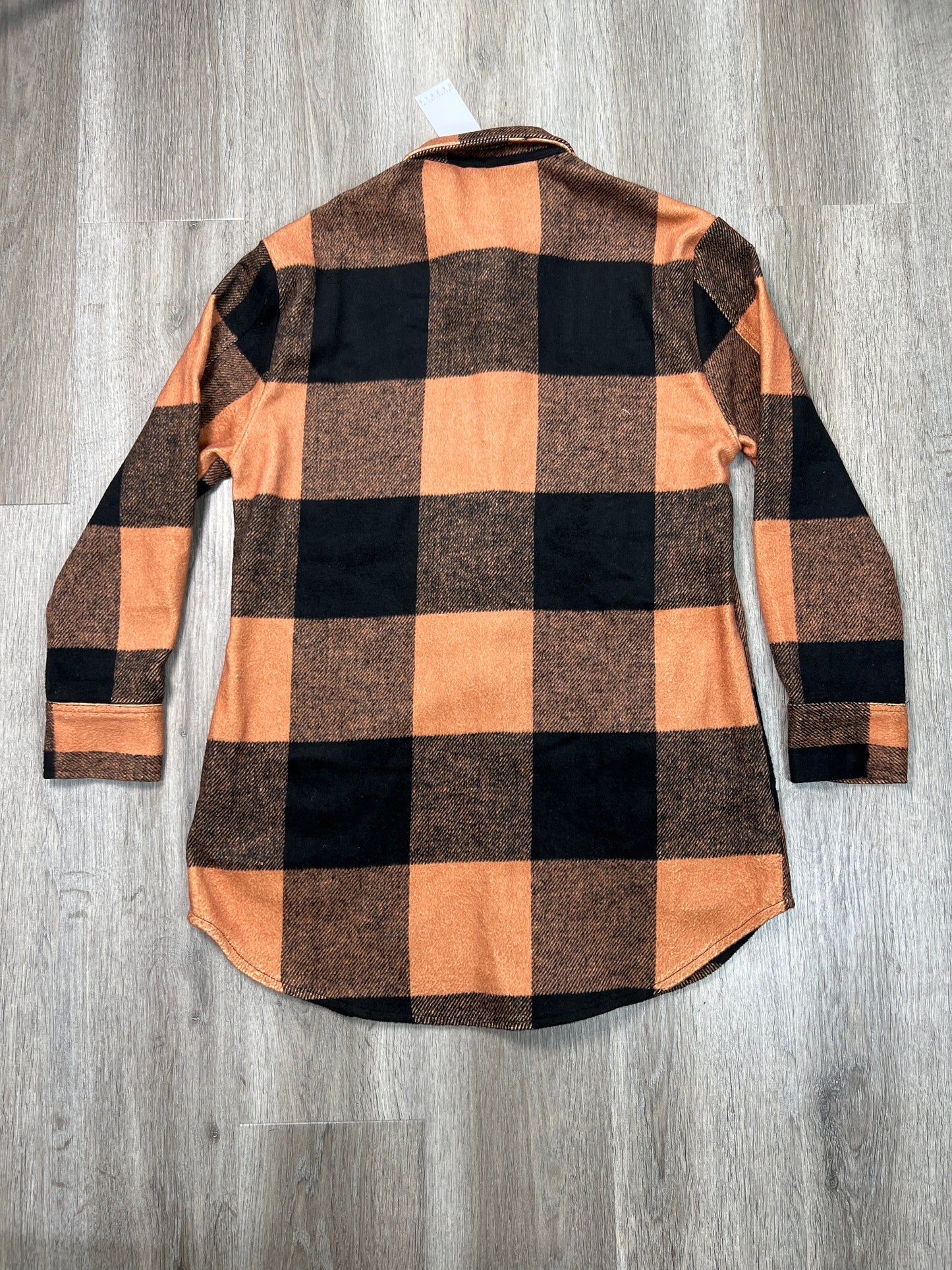 Jacket Shirt By Collection CEZELE  In Black & Orange, Size: S