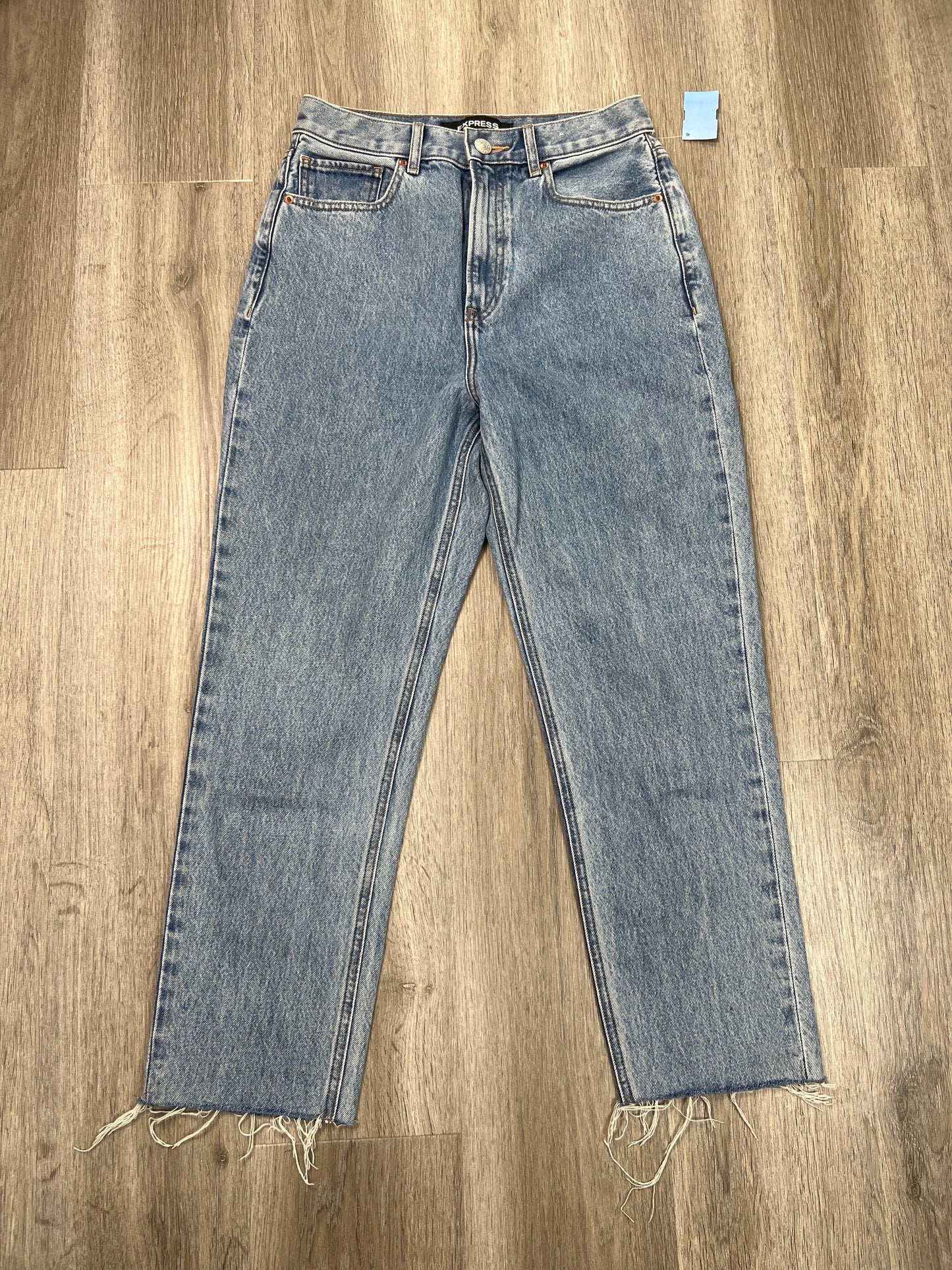 Jeans Boyfriend By Express In Blue Denim, Size: 4