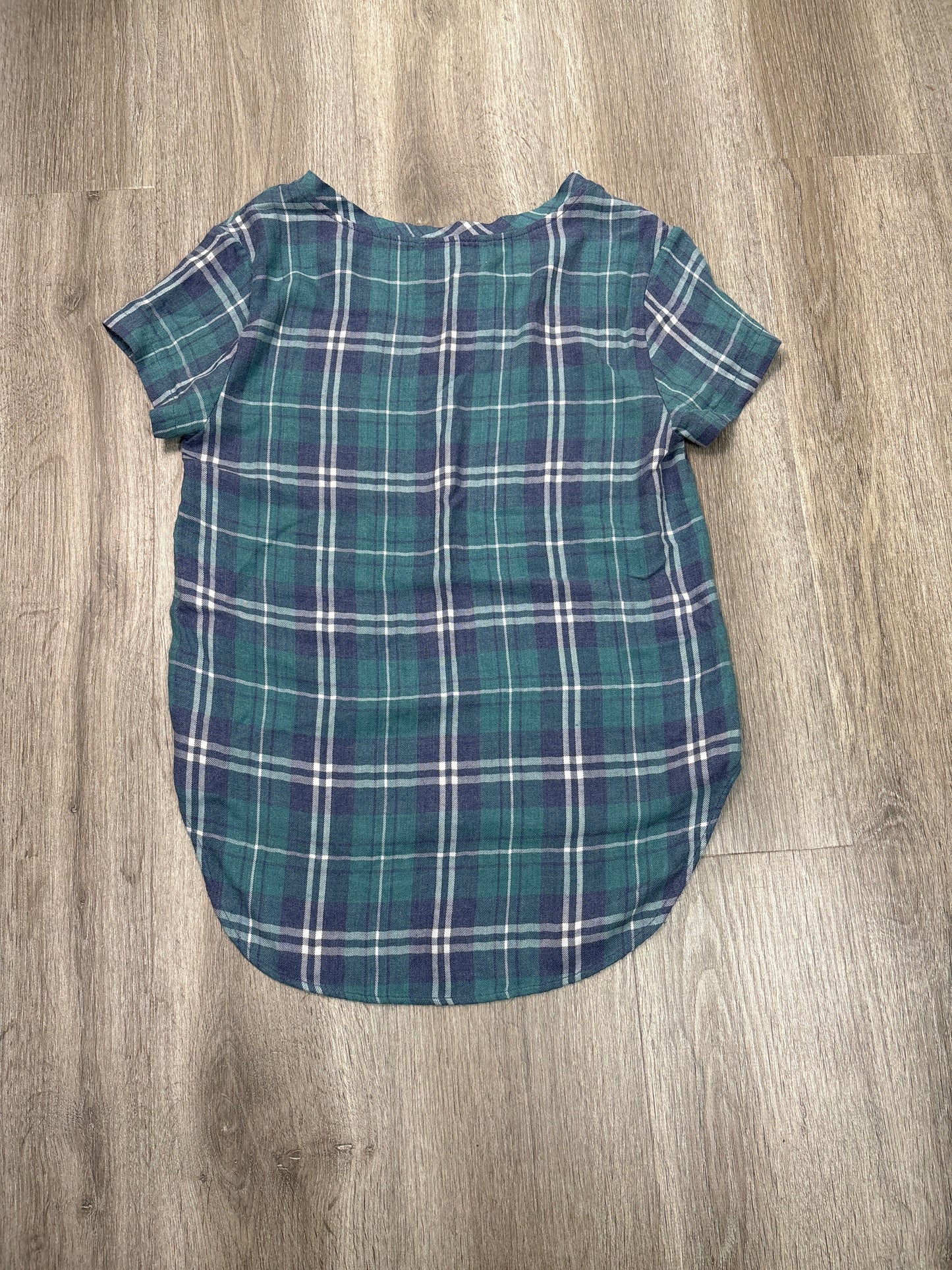 Top Short Sleeve By Cloth & Stone In Blue & Green, Size: Xs