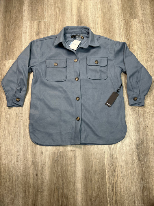 Jacket Shirt By Forever 21 In Blue, Size: S