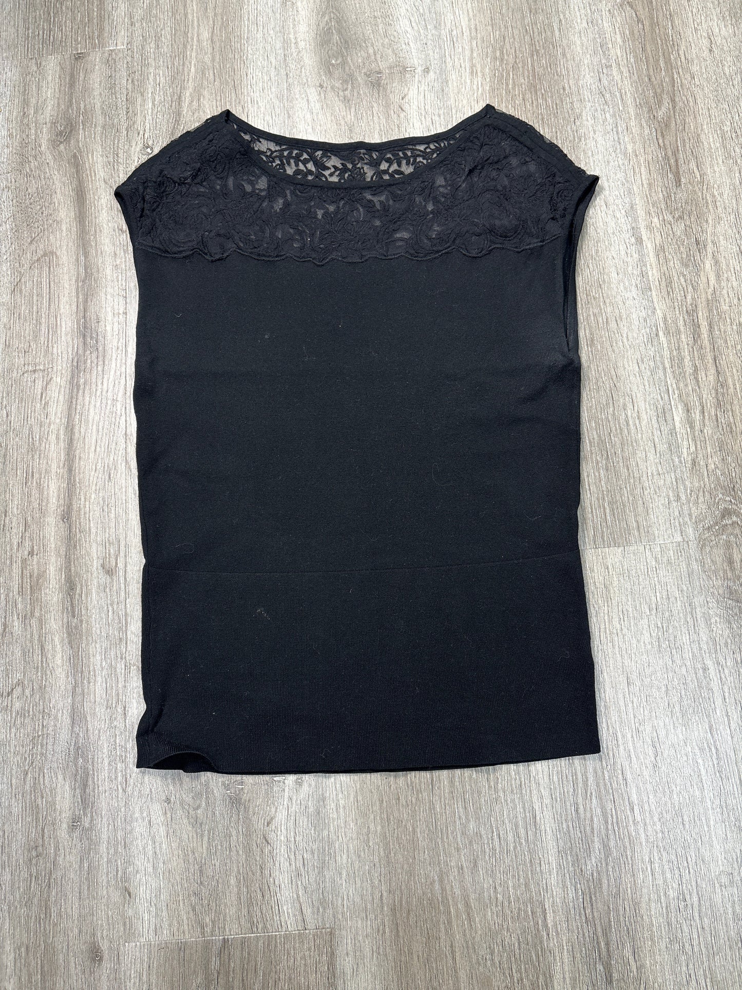 Top Short Sleeve By White House Black Market In Black, Size: L