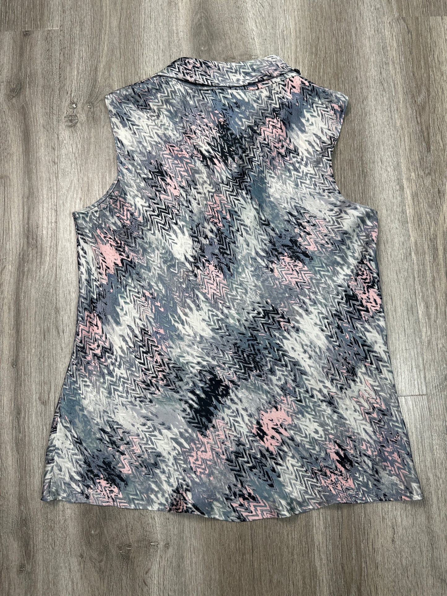 Top Sleeveless By Tahari By Arthur Levine In Grey & Pink, Size: M