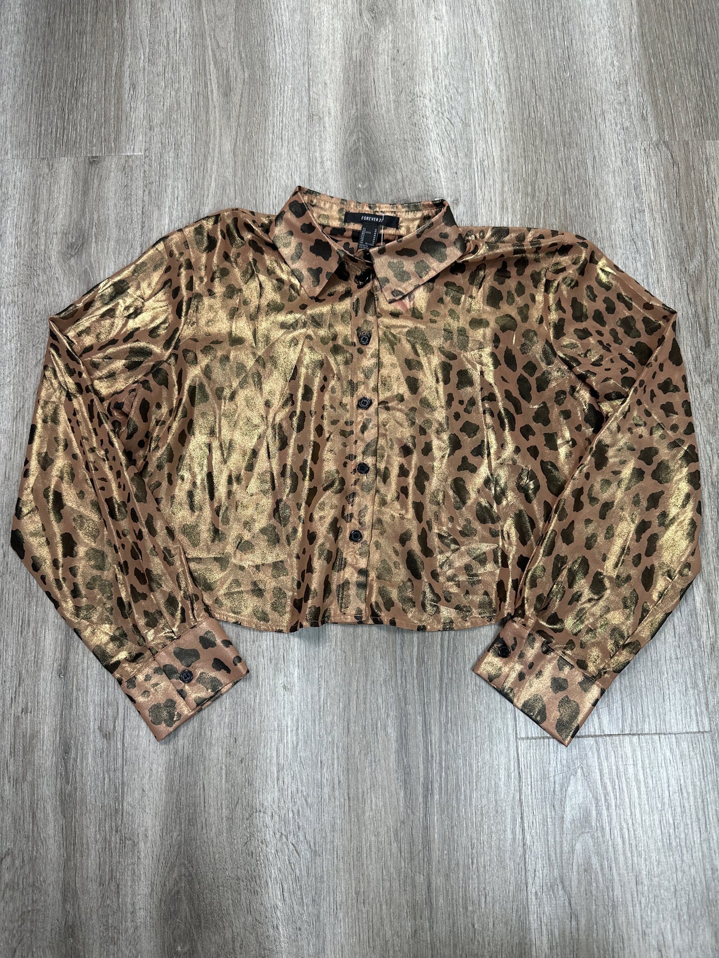 Top Long Sleeve By Forever 21 In Animal Print, Size: M