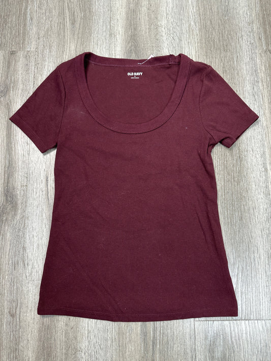 Top Short Sleeve Basic By Old Navy In Maroon, Size: M