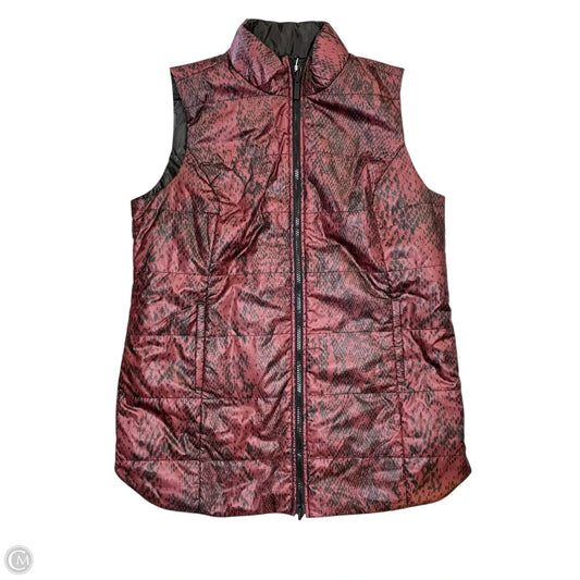 Vest Puffer & Quilted By Chicos In Black & Red, Size: M