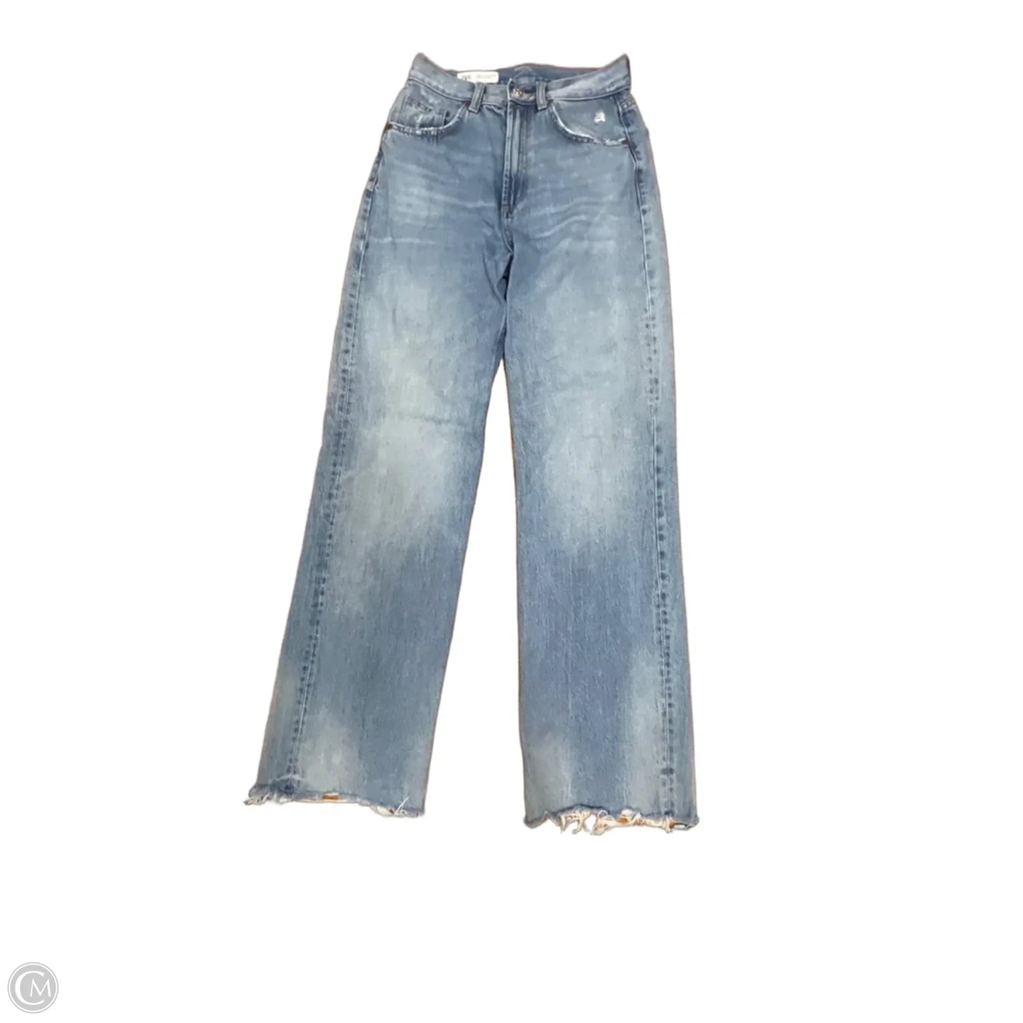 Jeans Straight By Zara In Blue Denim, Size: 4