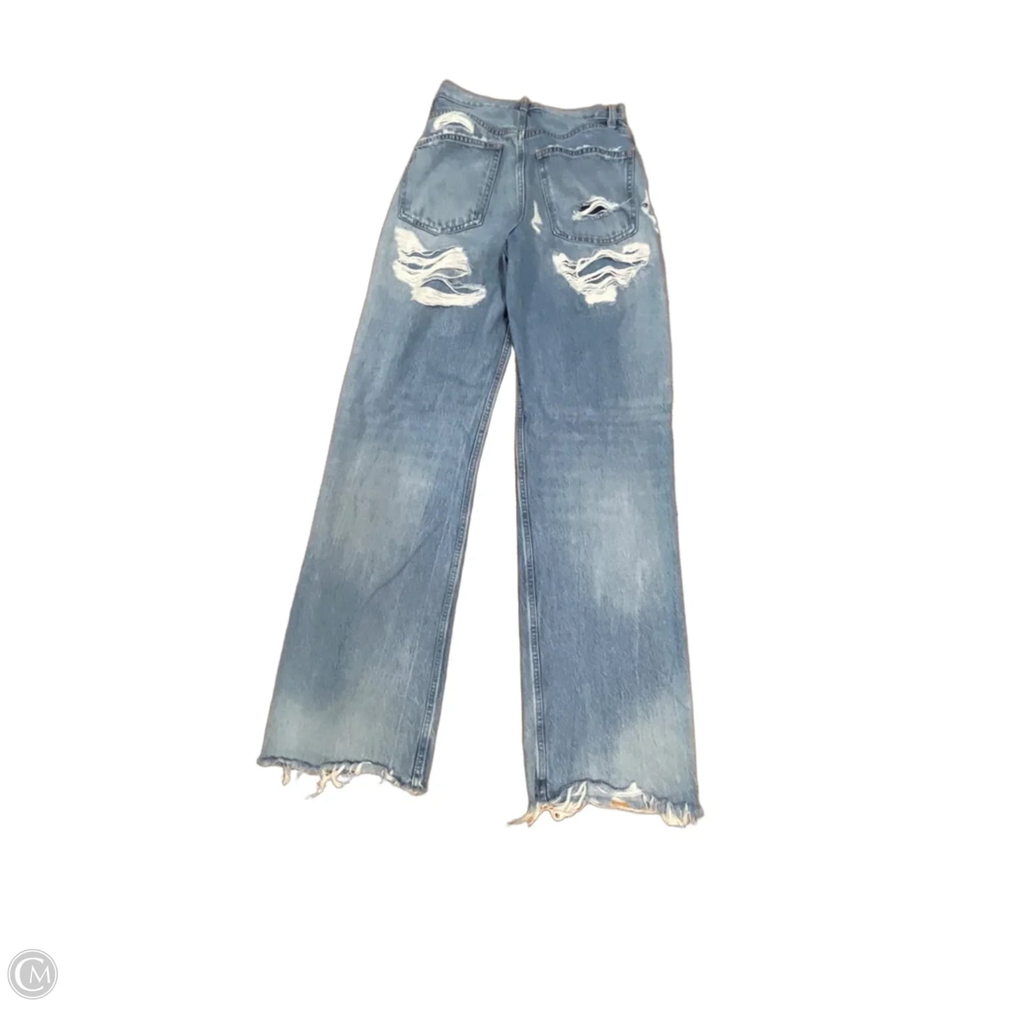 Jeans Straight By Zara In Blue Denim, Size: 4