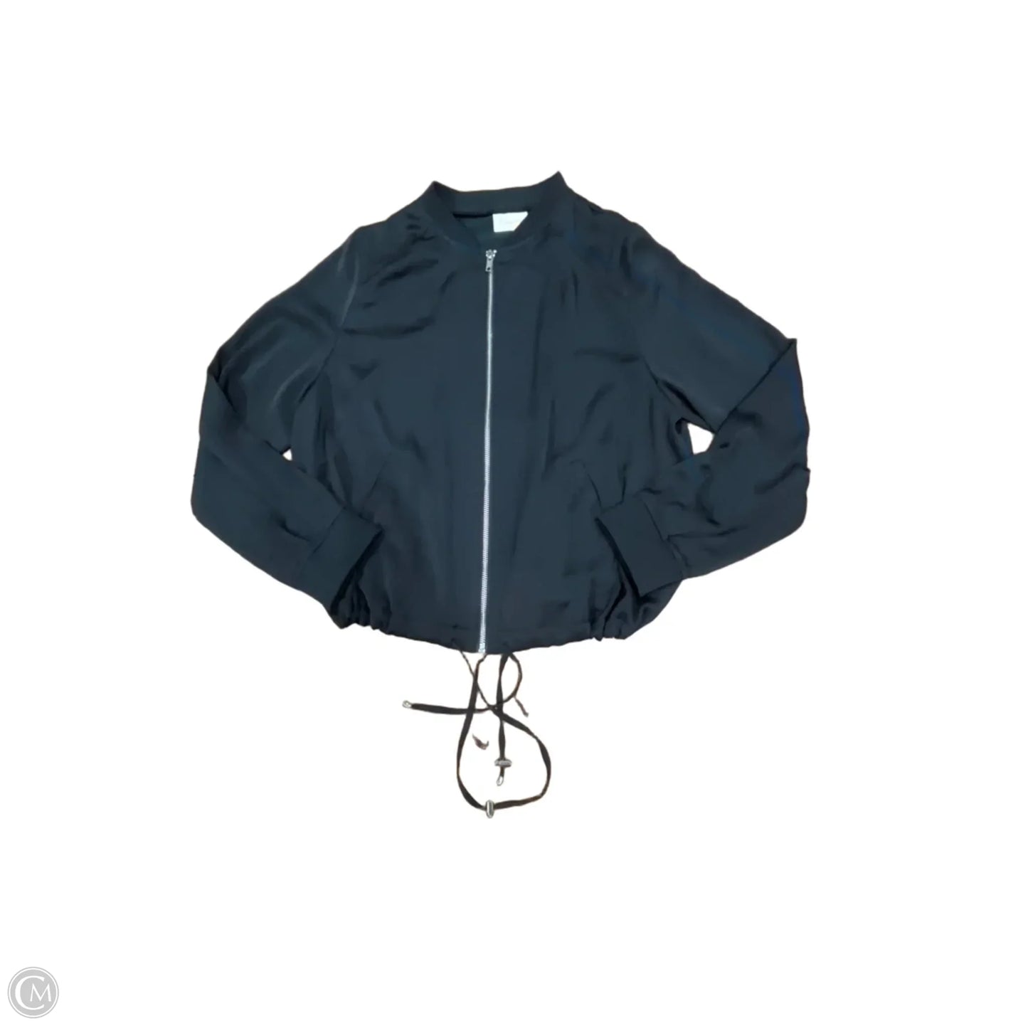Jacket Windbreaker By Chicos In Black, Size: M