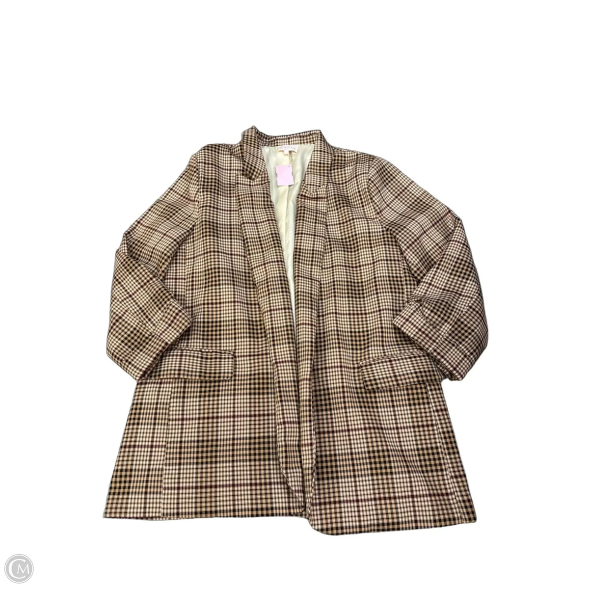 Blazer By Entro In Plaid Pattern, Size: M
