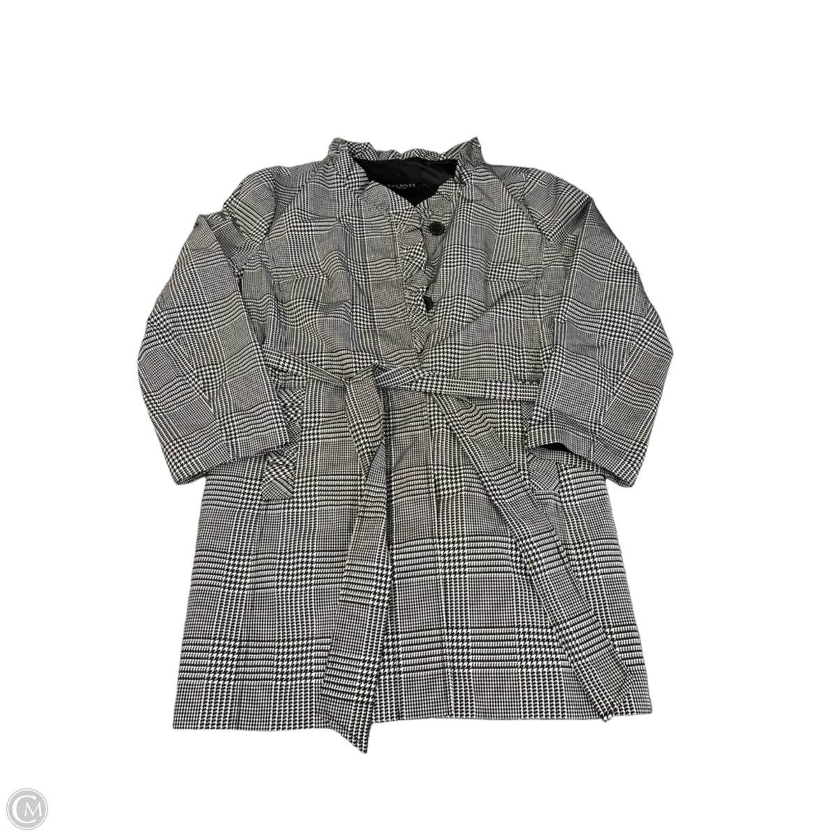 Coat Raincoat By Talbots In Black & White, Size: M