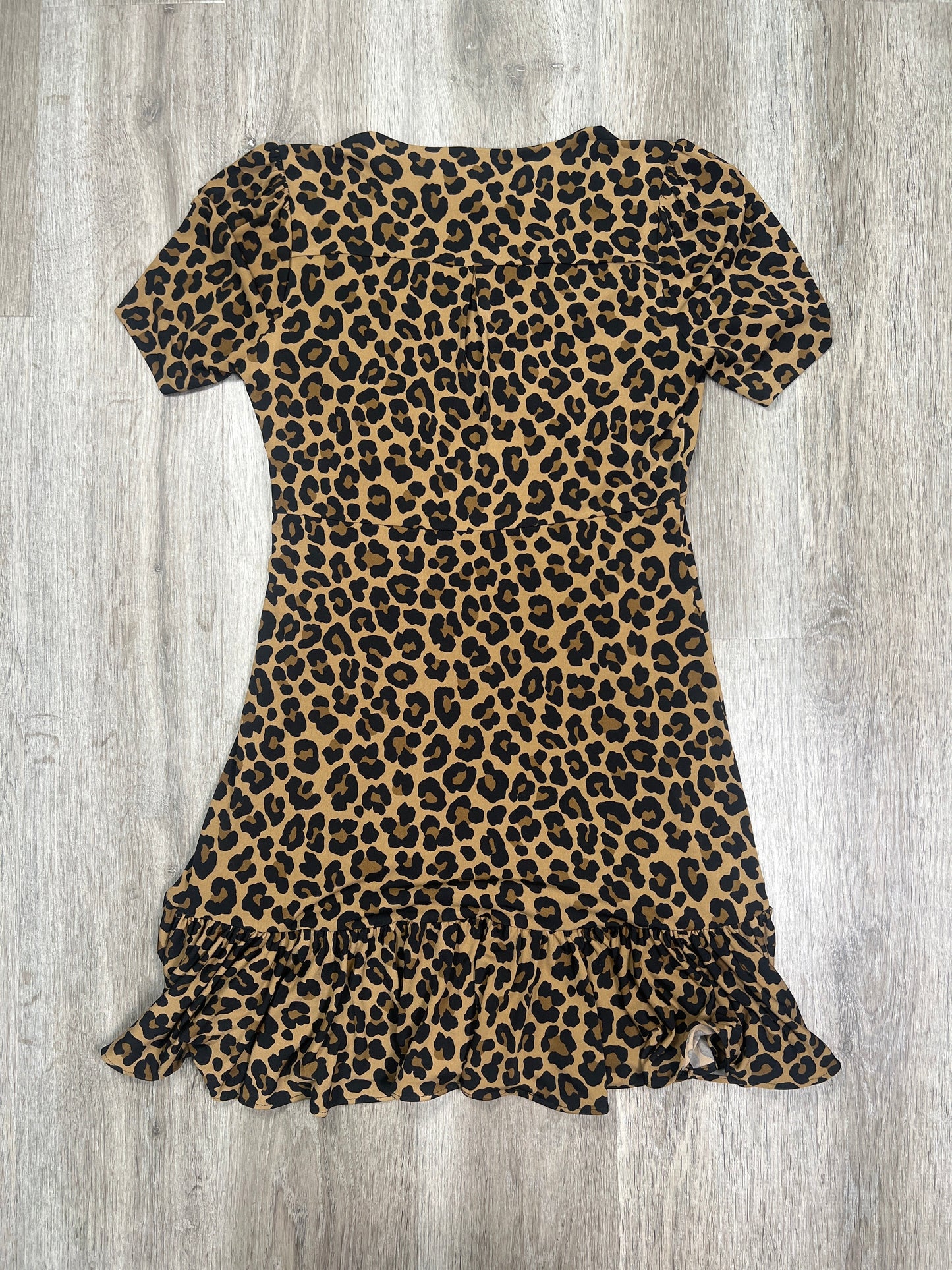 Leopard Print Dress Casual Midi Michael By Michael Kors, Size M