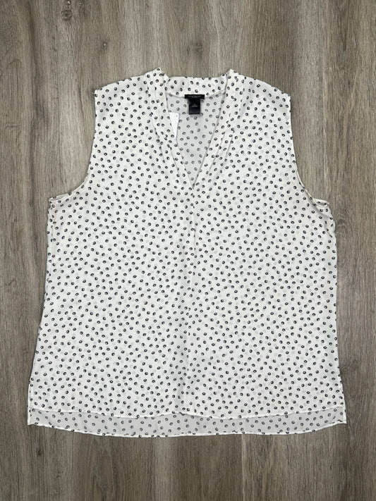 Black & White Blouse Sleeveless Ann Taylor, Size Xl