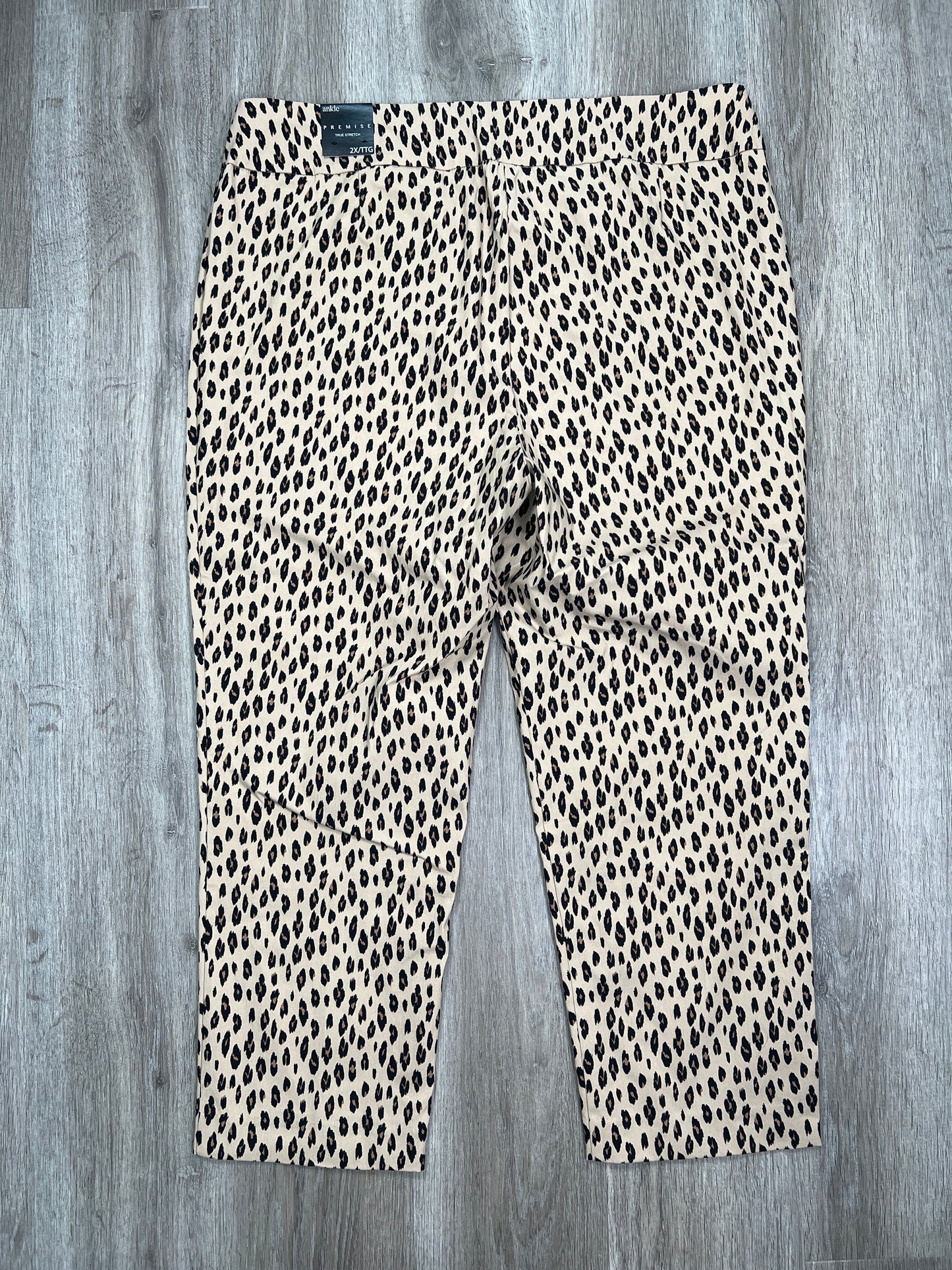 Leopard Print Pants Cropped Premise, Size 2x