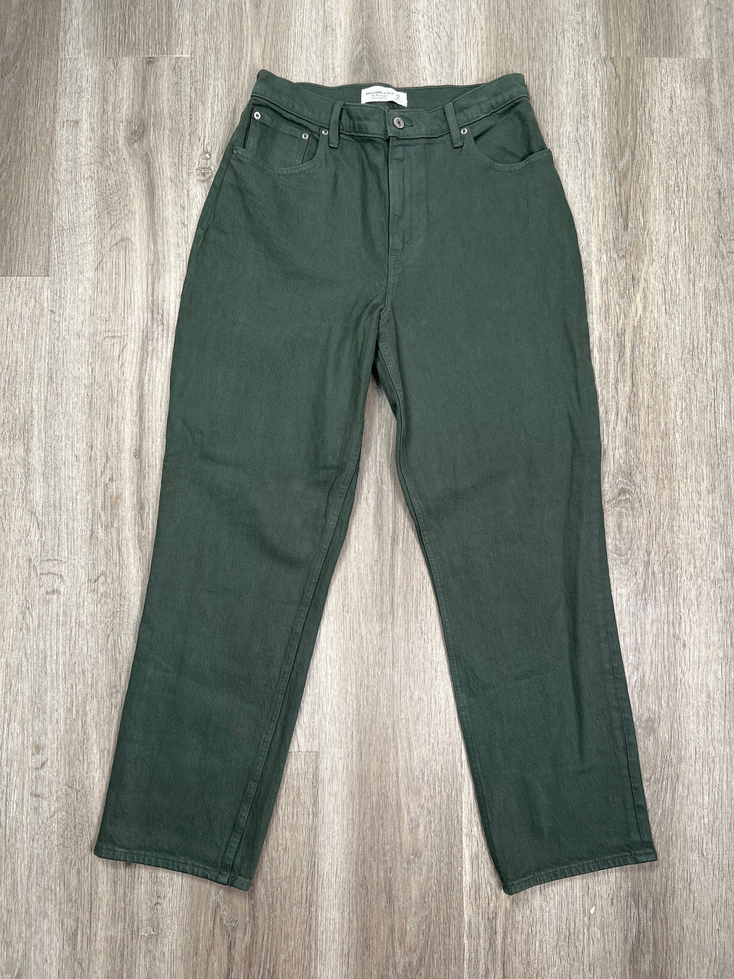 Green Denim Jeans Straight Abercrombie And Fitch, Size 8
