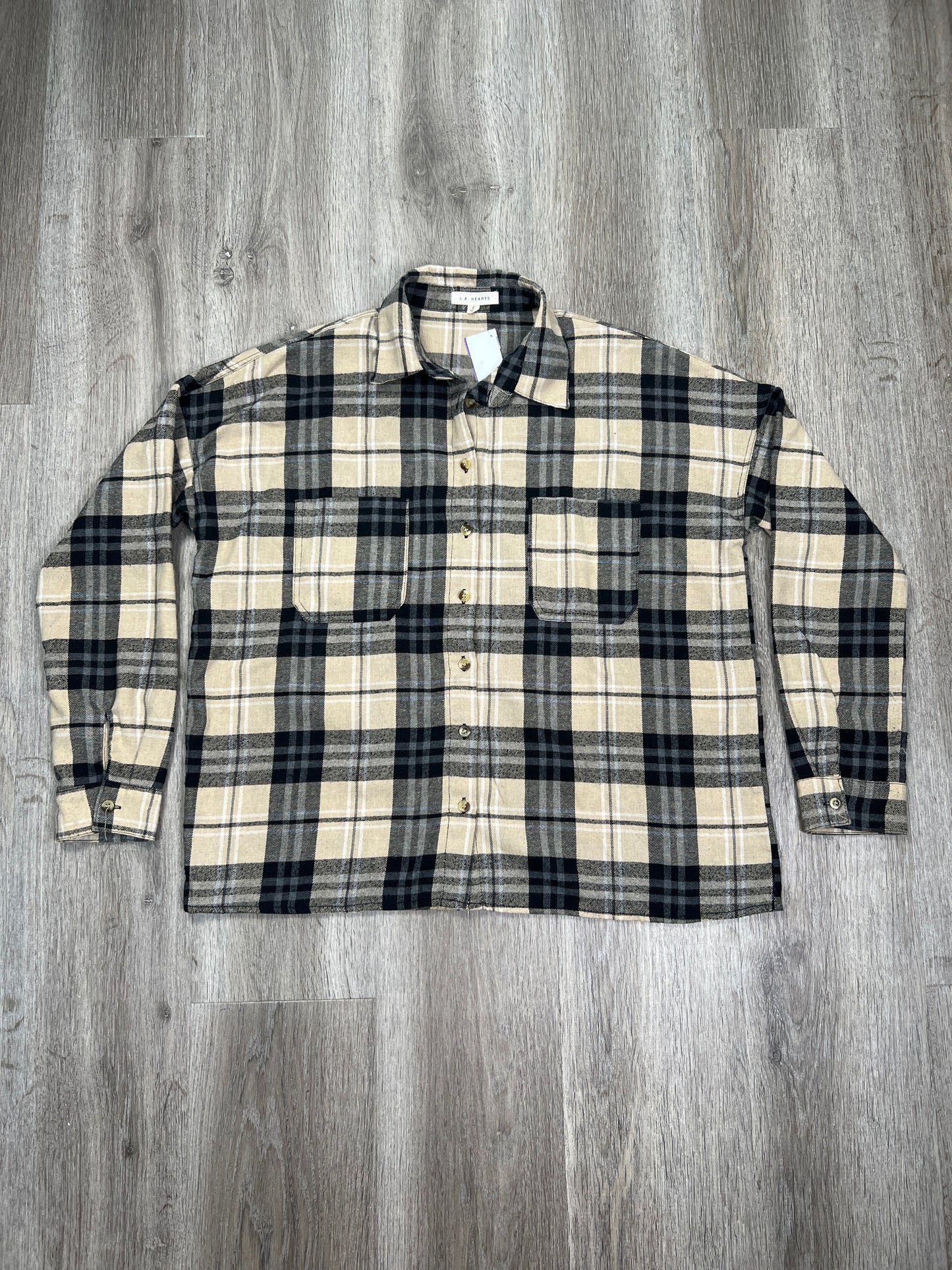 Plaid Pattern Top Long Sleeve La Hearts, Size S