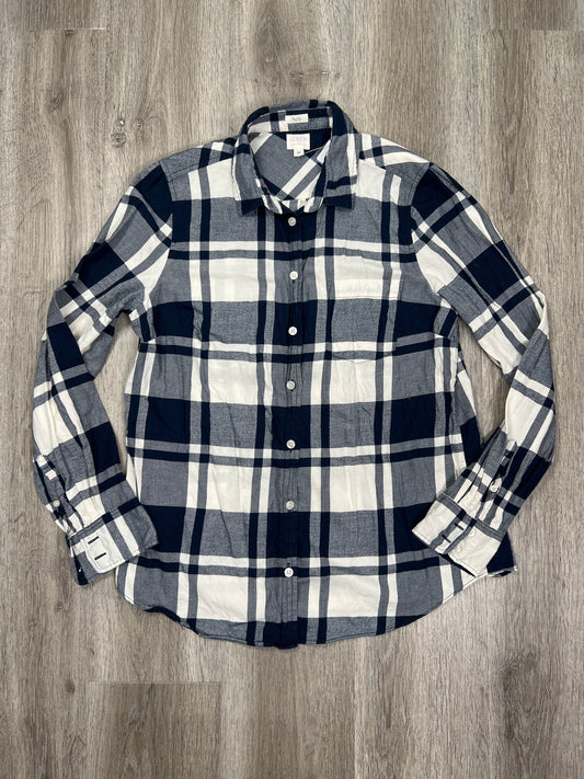 Plaid Pattern Top Long Sleeve J. Crew, Size M