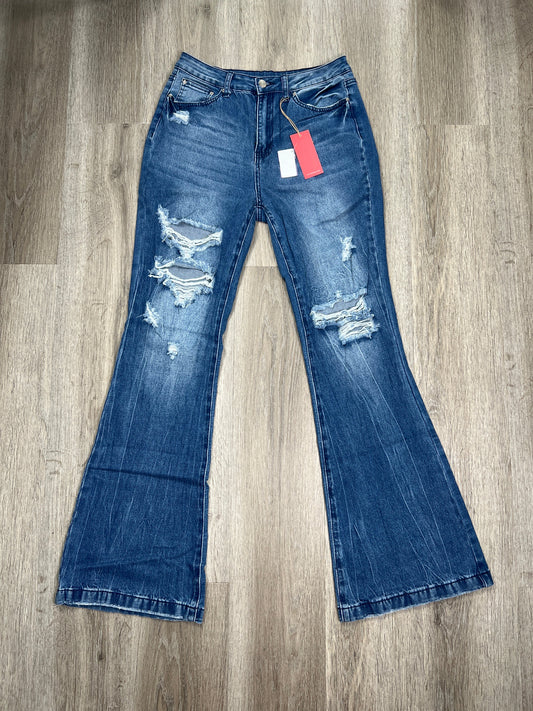 Blue Denim Jeans Flared Flamingo, Size 12