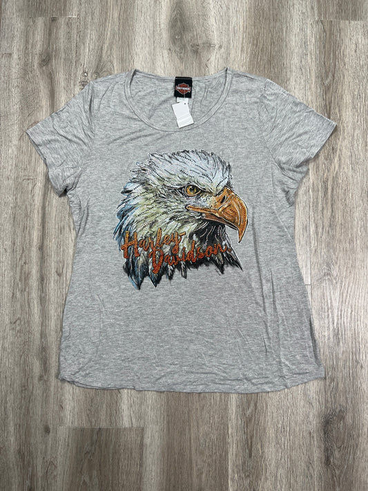 Top Short Sleeve By Harley Davidson In Grey, Size: 2x