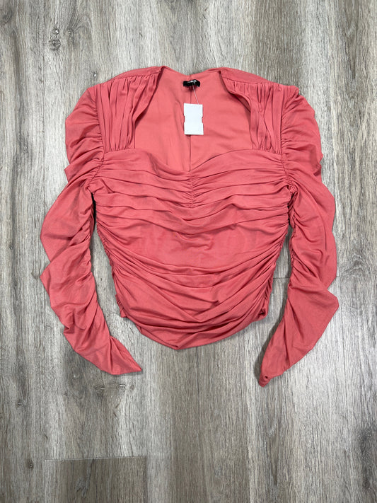 Blouse Long Sleeve By Express In Pink, Size: M